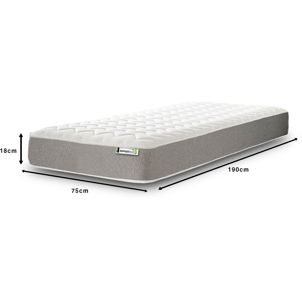 Starlight Beds Small Single Grey Zig Zag Hybrid Memory Foam and Spring Mattress Image 6