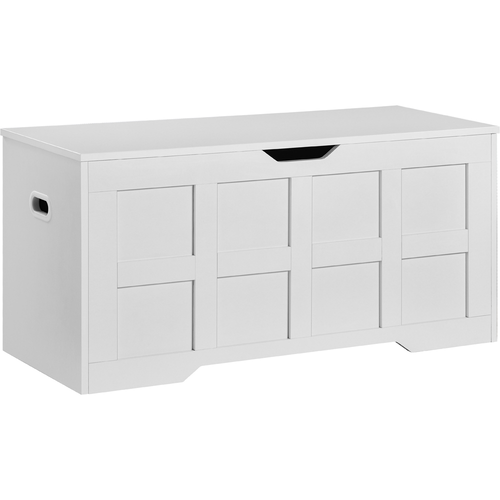 VIDA DESIGNS White Large Storage Ottoman Bench Image 2