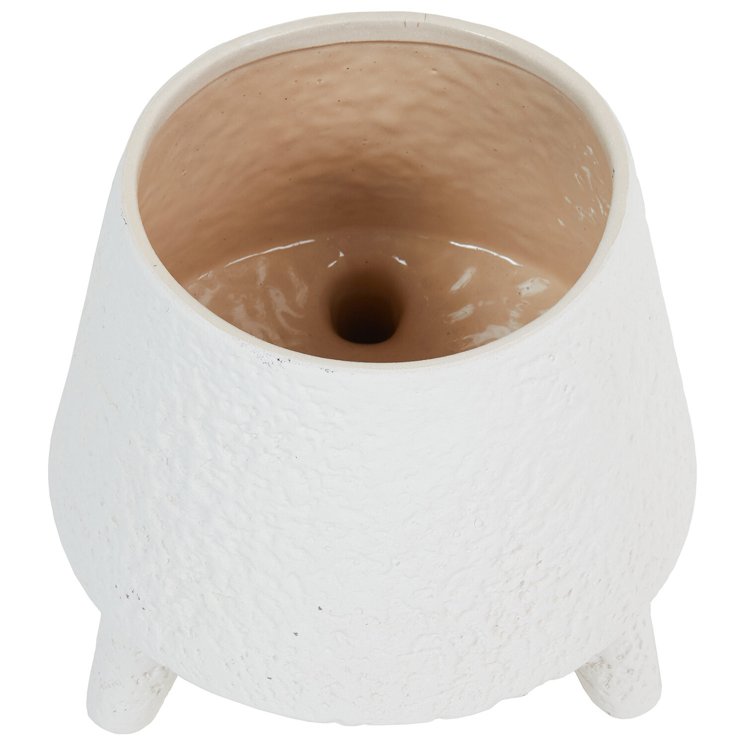 Footed Ceramic Planter - White Image 3