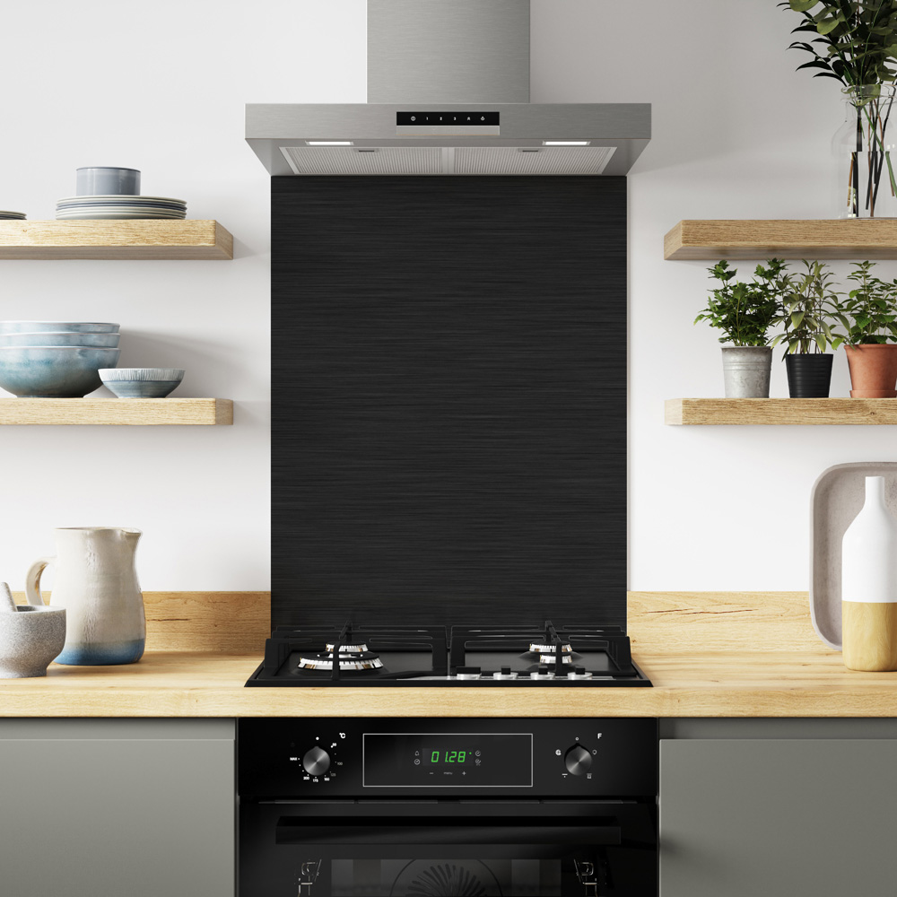 Alloy Brushed Copper and Carbon Kitchen Hob Splashback 600 x 800 x 4mm Image 2