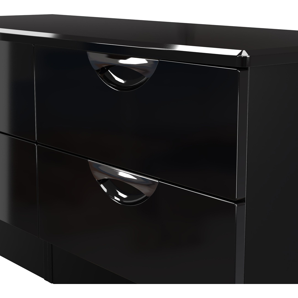 Crowndale Camden 4 Drawer Black Gloss and Black Bed Box Ready Assembled Image 6