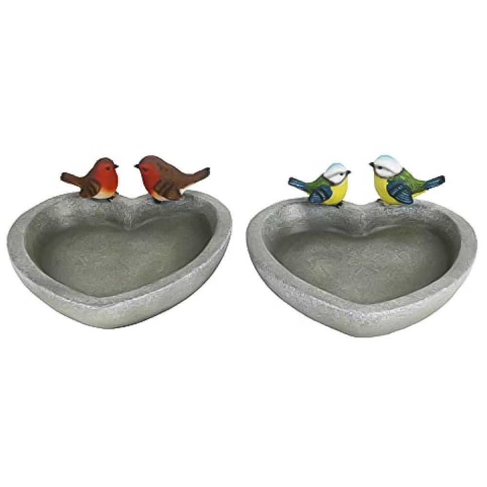 Fallen Fruits Heart Shaped Ceramic Bird Bath and Feeder Image