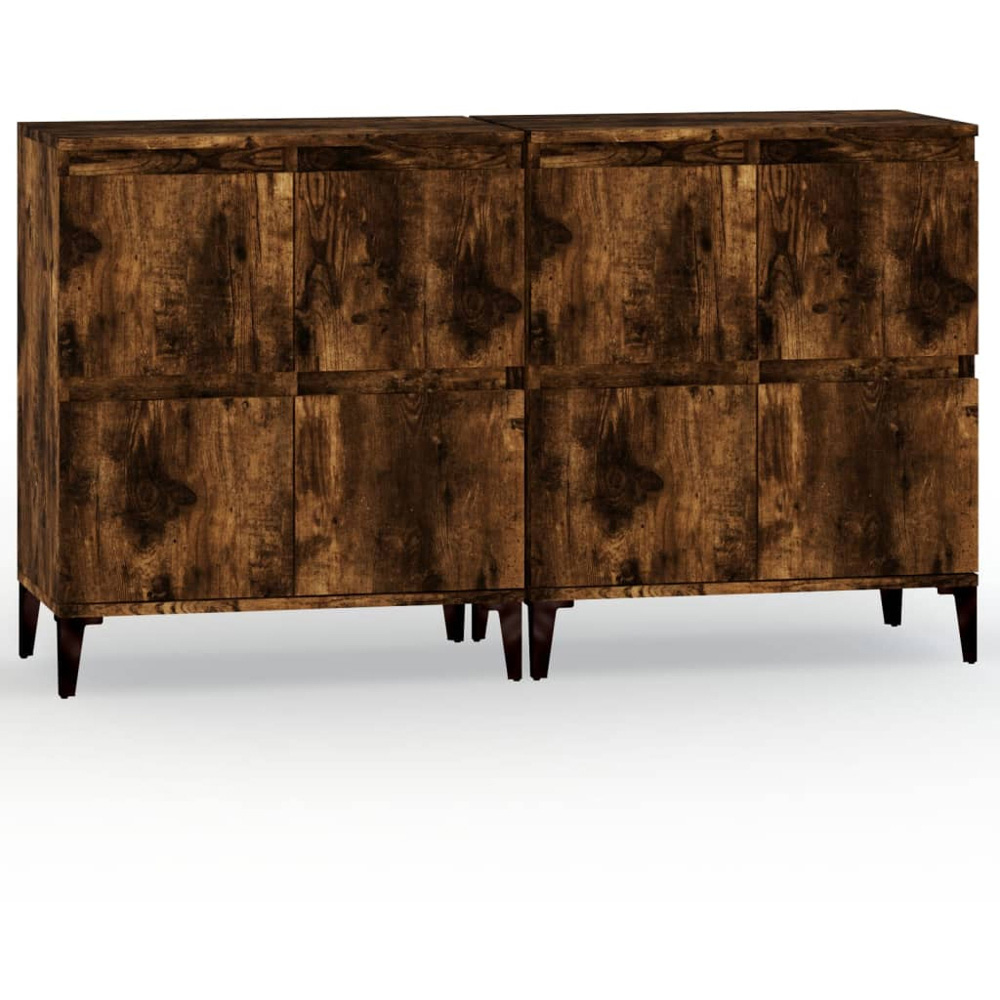vidaXL 2 Door Smoked Oak Sideboard Set of 2 Image 2