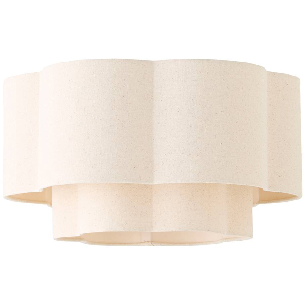 ValueLights Nora 2-Tier Natural Linen Scallop Lamp Shade 45cm Image 1