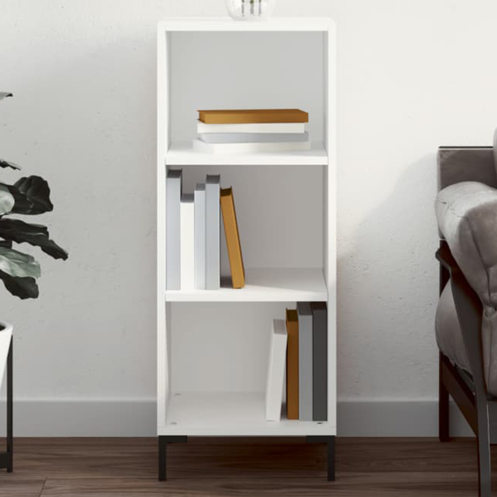 vidaXL 3 Shelf White Sideboard Image 1
