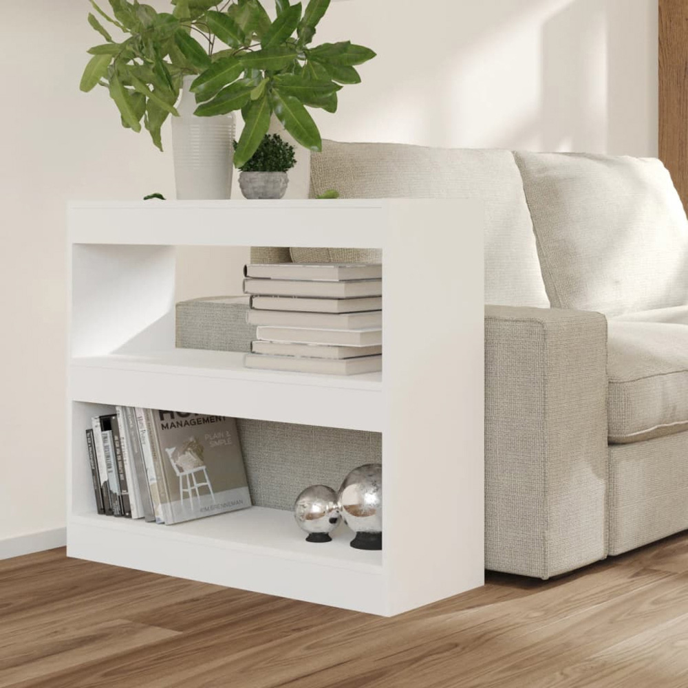 vidaXL 2 Shelf White Bookcase Image 6