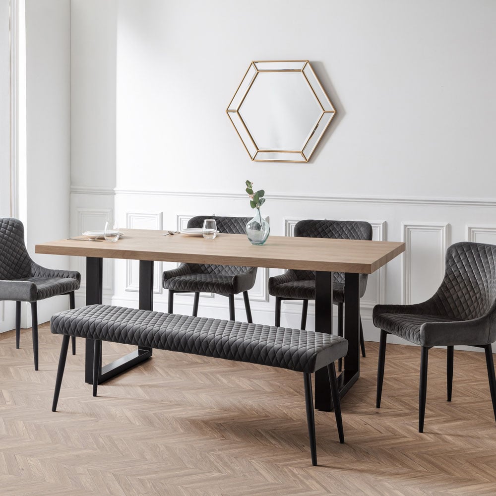 Julian Bowen Berwick 6 Seater Dining Table Rustic Oak Image 8
