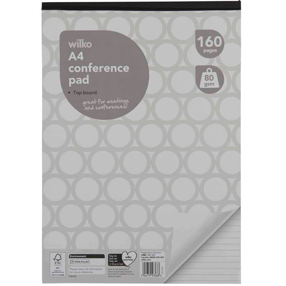 Wilko A4 Conference Notebook Image 1