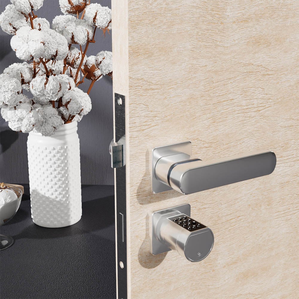 Ener-J Silver Smart Adjustable Cylinder Doorlock Image 2