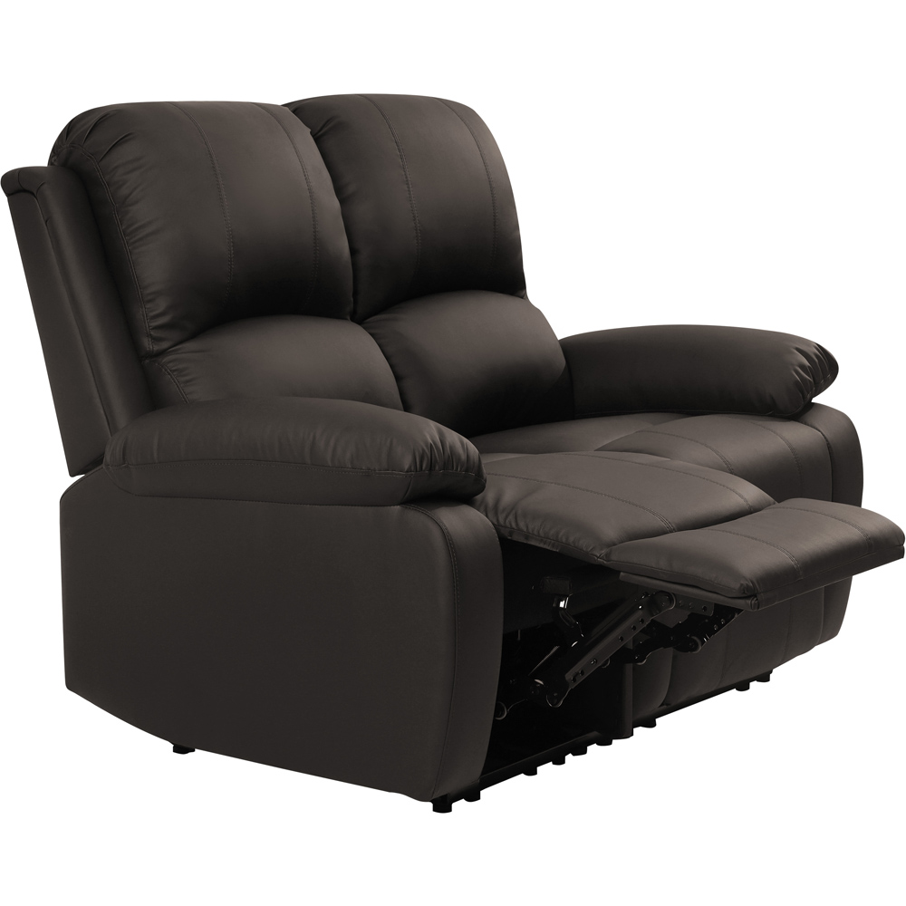 Brooklyn 2 Seater Brown Bonded Leather Manual Recliner Sofa Image 2