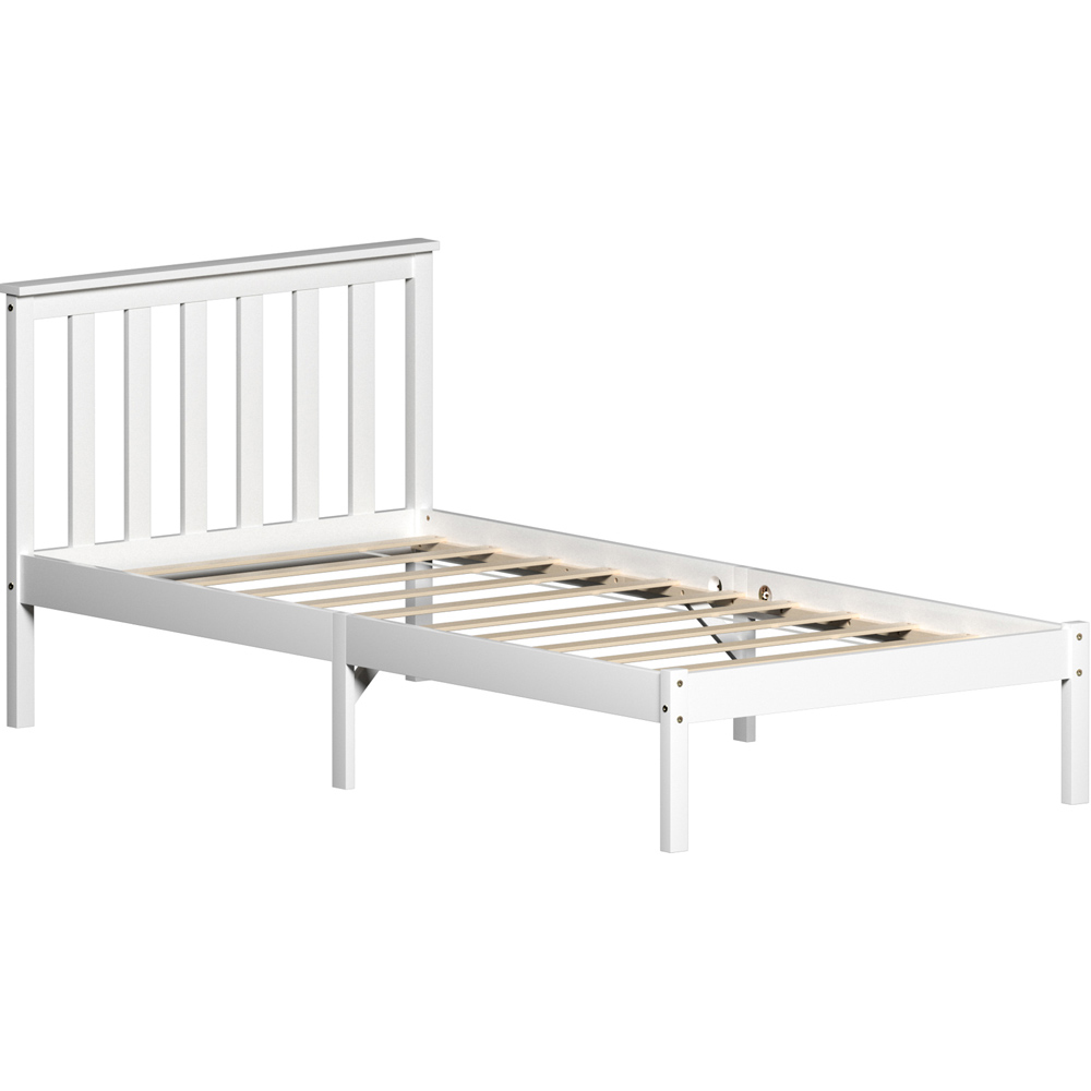 Vida Designs Milan Single White Low Foot Wooden Bed Frame Image 2
