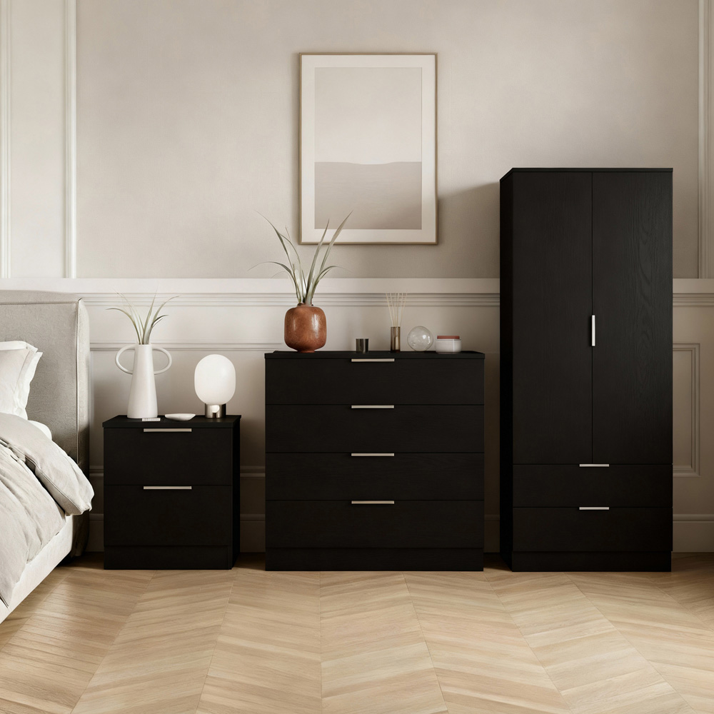 VIDA DESIGNS Trega Black 3 Piece Bedroom Furniture Set Image 5