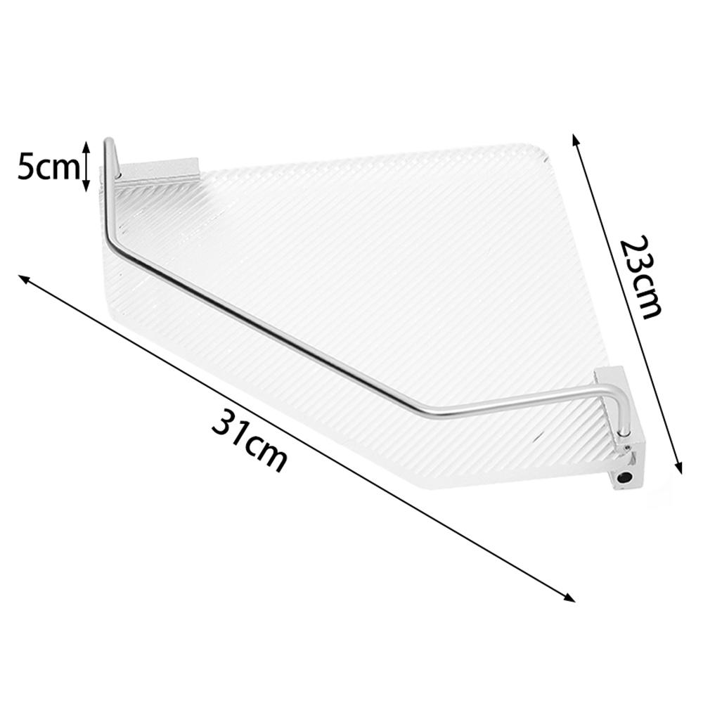 Living and Home Single Tier Acrylic Bathroom Corner Shelf Image 7