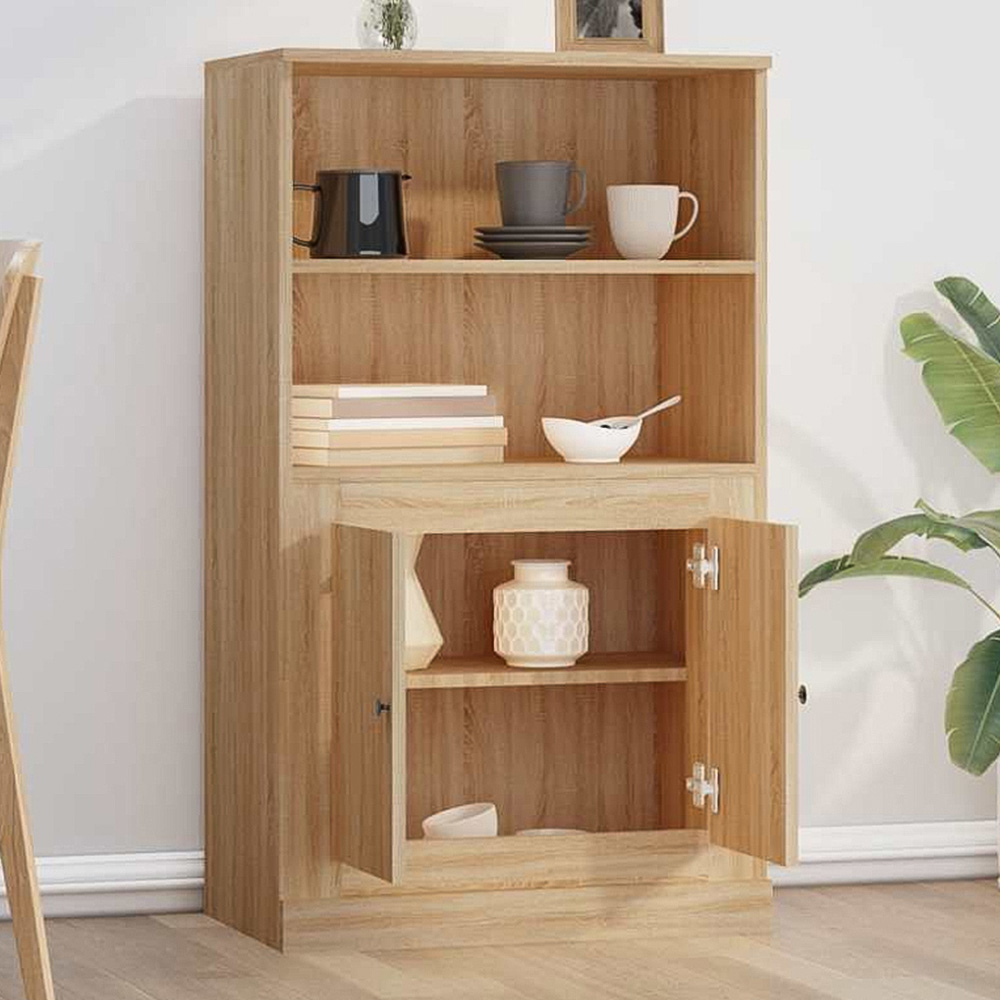 vidaXL 2 Door 2 Open Shelf Sonoma Oak Highboard Image 1