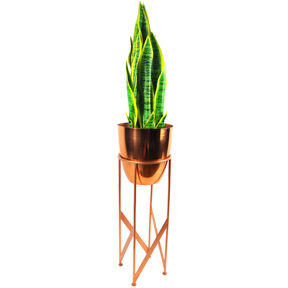 Botanik Copper Metal Plant Stand Planter with Stand 55 x 19cm Image 2