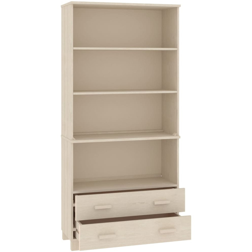 vidaXL 2 Drawer 4 Shelf Honey Brown Solid Pine Wood Highboard Image 5