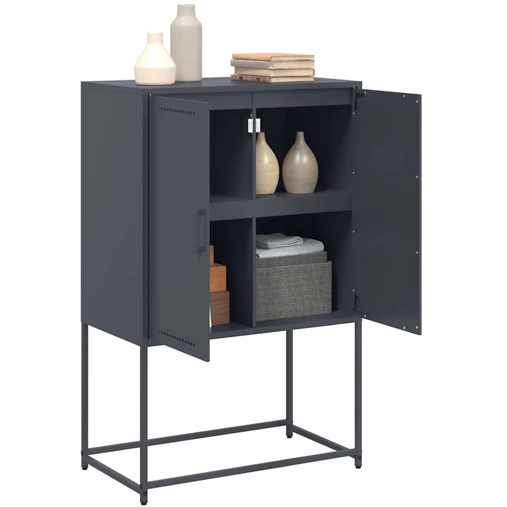 vidaXL 2 Door Anthracite Steel Highboard Image 5