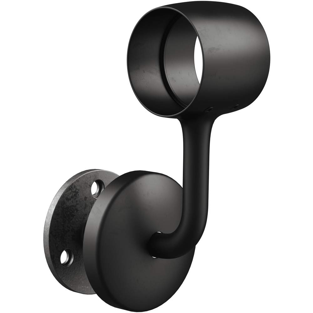 Rothley Matt Black Stair Handrail Connecting Wall Bracket Image 2