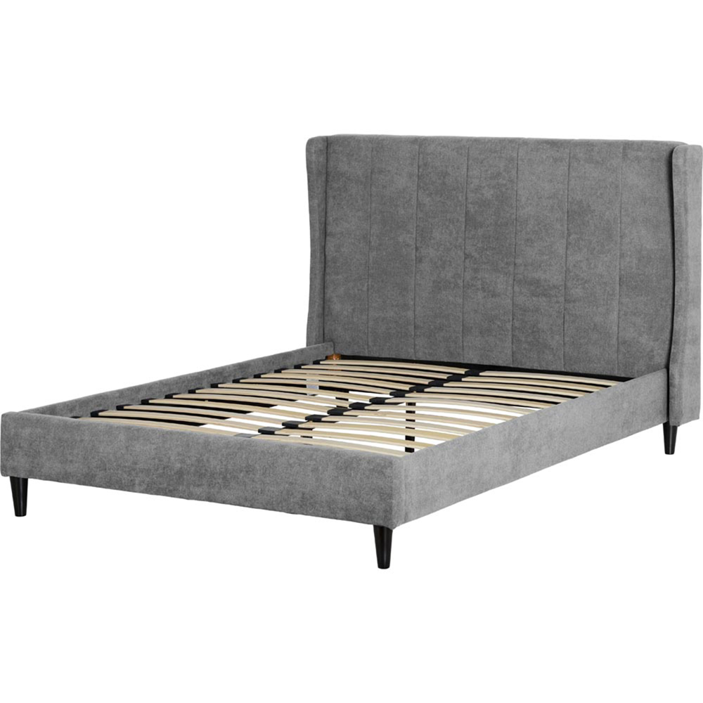 Seconique Double Dark Grey Velvet Amelia Bed Frame Image 2