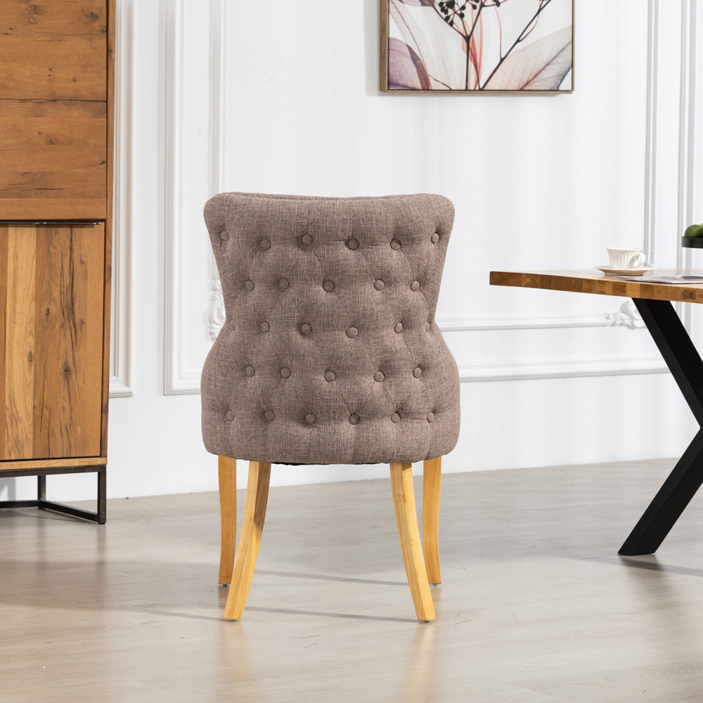 Artemis Home Olivola Set of 2 Dark Brown Fabric Dining Chair Image 5