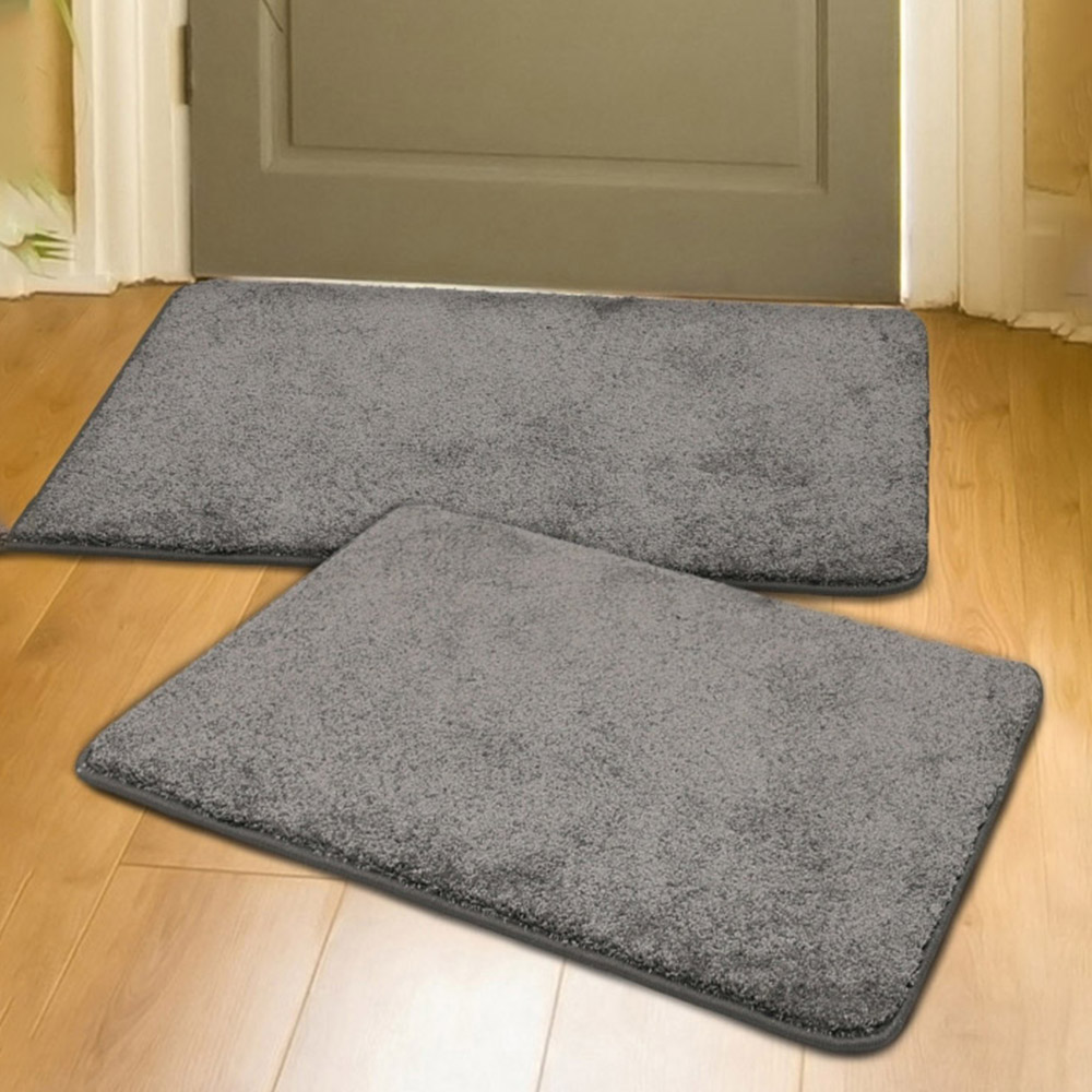 Melrose Relay Grey Mat 50 x 80cm 2 Pack Image 2