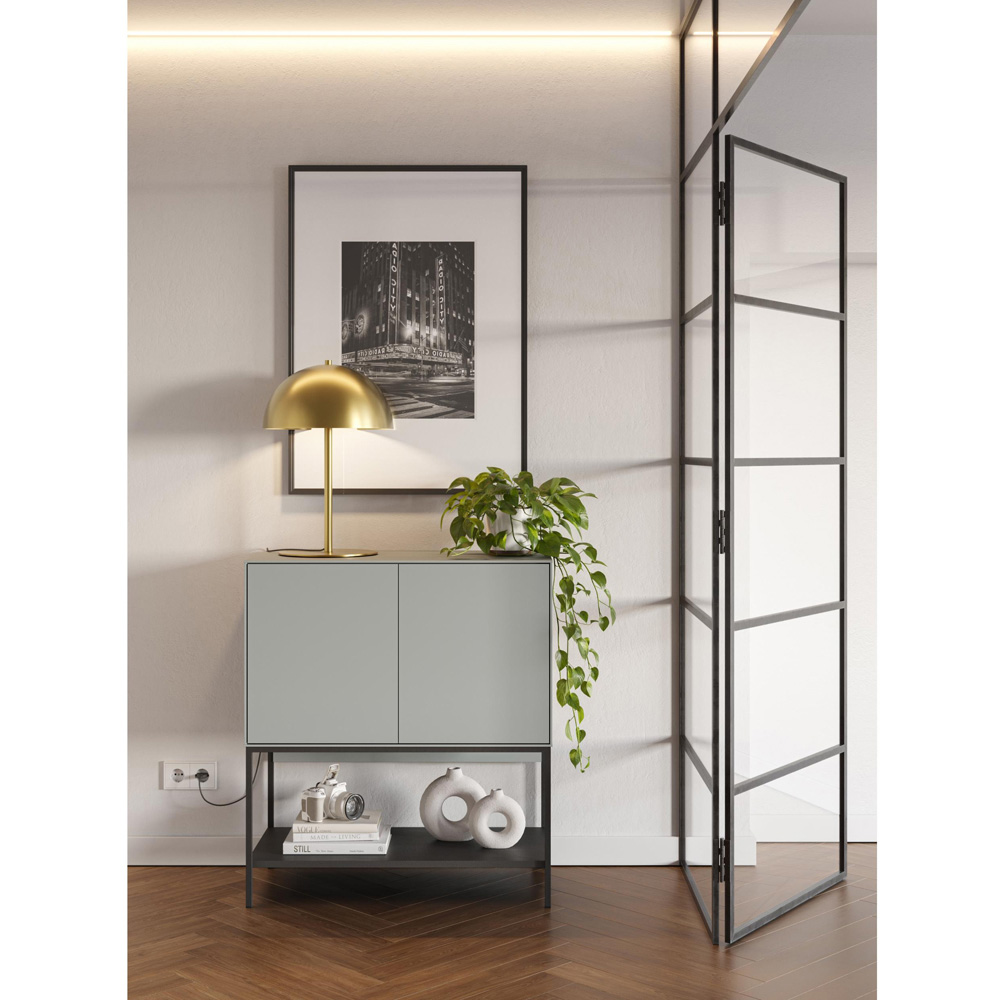 Decortie Amira 2 Door Single Shelf Ash Green Console Table Image 6