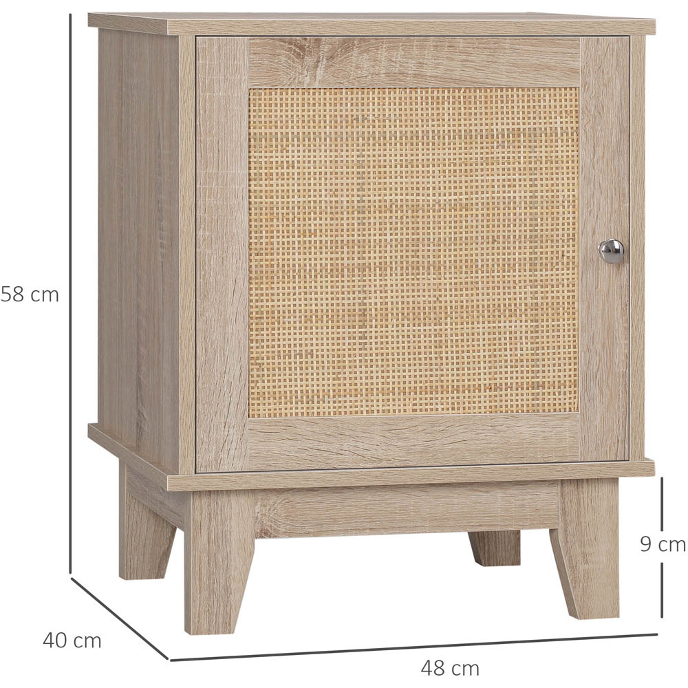 Portland Single Door Rattan Bedside Table with Adjustable Shelf Image 7