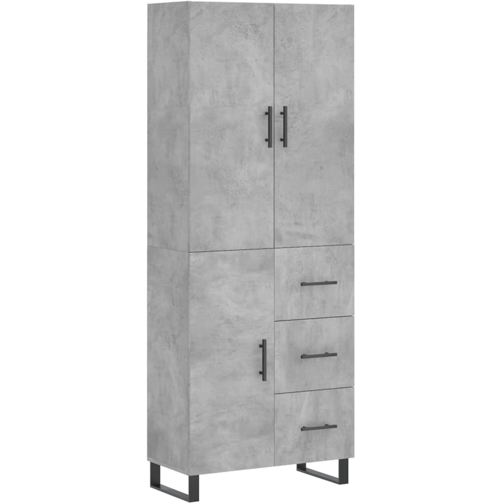 vidaXL 3 Door 3 Drawer Concrete Grey Highboard Image 2