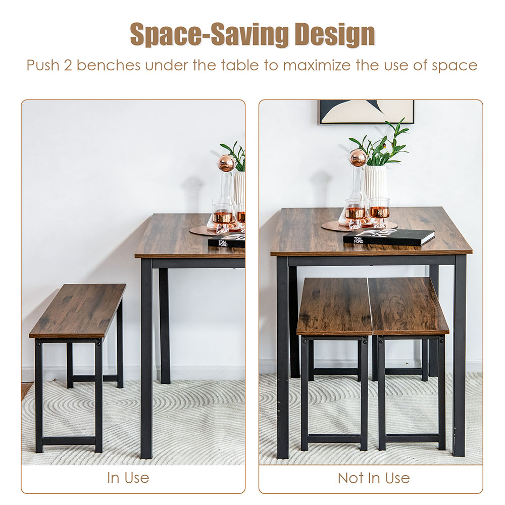 Costway 4 Seater Dining Breakfast Table Set Coffee Image 5