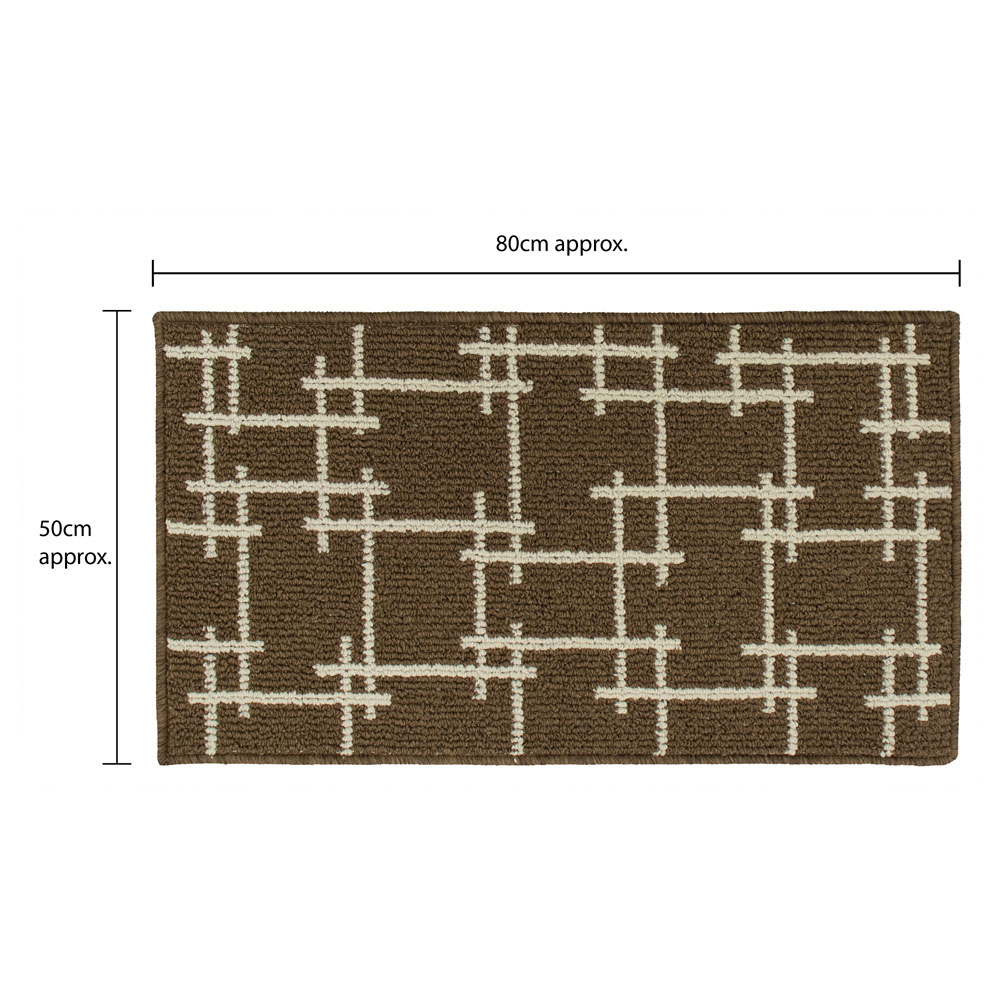 JVL Vector Brown Indoor Machine Washable Doormat 50 x 80cm Image 9