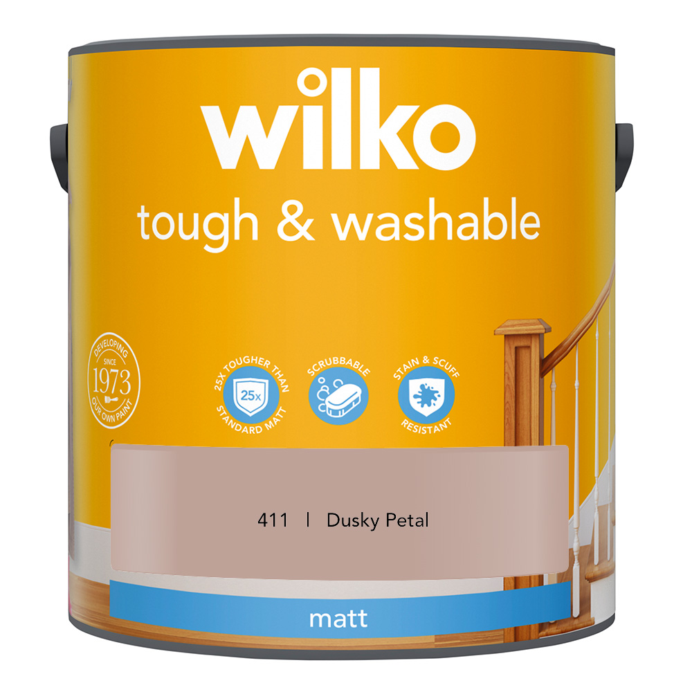 Wilko Tough & Washable Dusky Petal Matt Emulsion Paint 2.5L Image 2