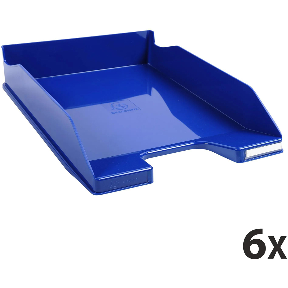 Exacompta Royal Blue Gloss Letter Tray 6 Pack Image 4
