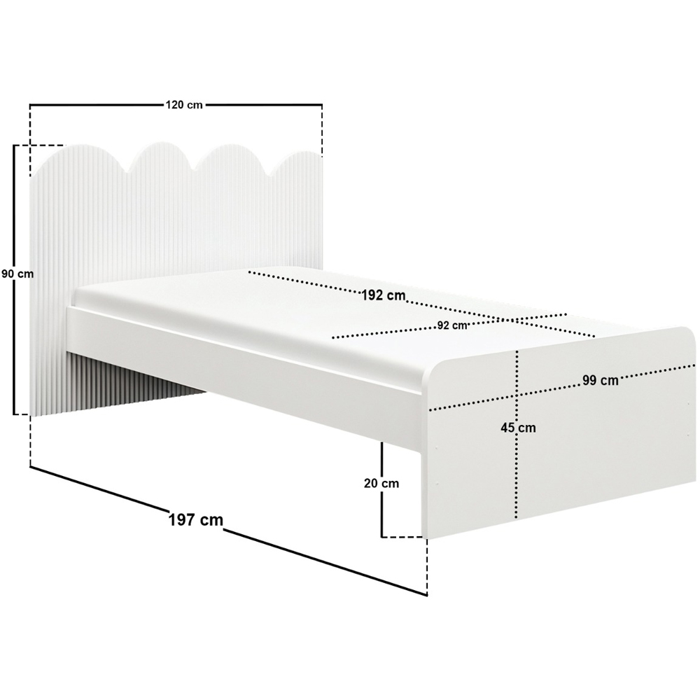 Flair Calista Single White Ribbed Bed Image 6