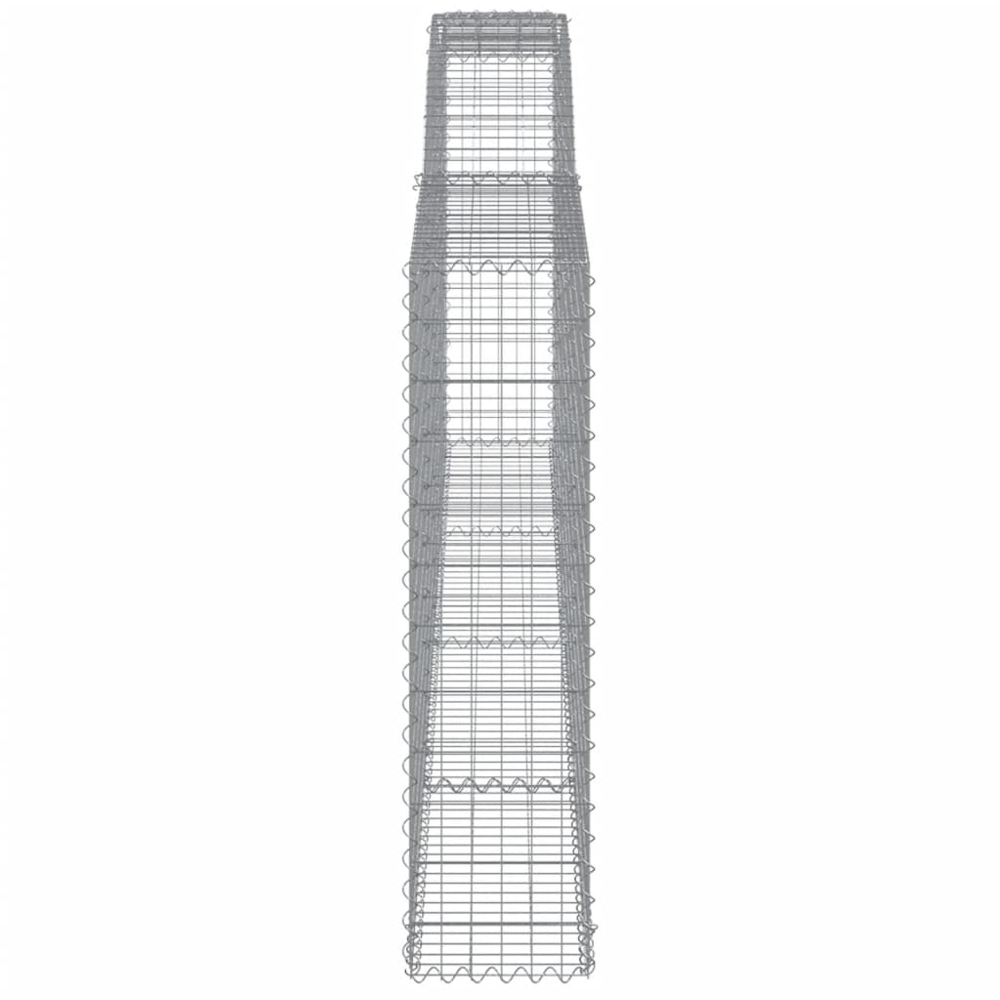 vidaXL Silver Galvanised Iron Arched Gabion Basket 400 x 30 x 120/140cm 10 Pack Image 3