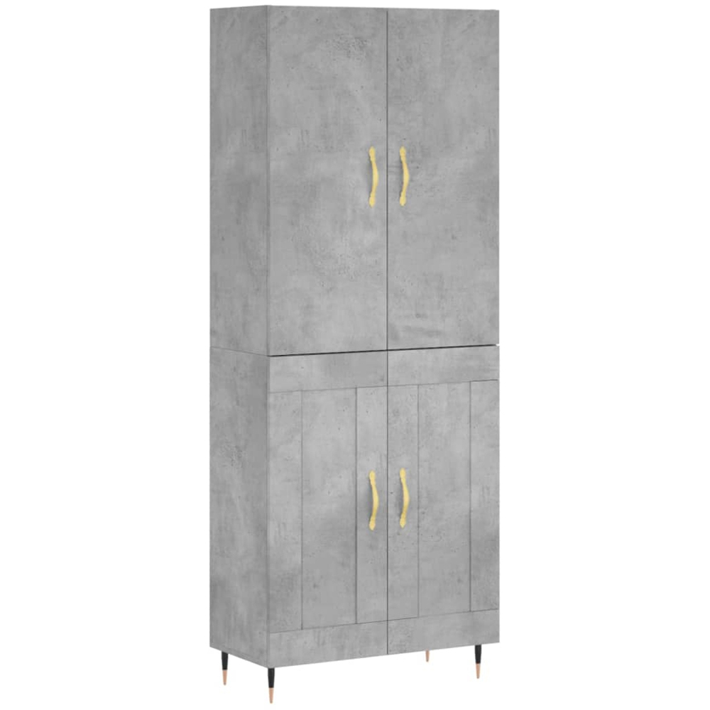 vidaXL 4 Door Concrete Grey Highboard Image 2