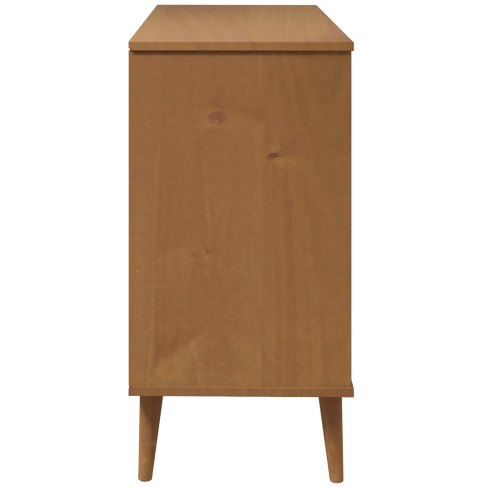 vidaXL 6 Drawer Brown and White Solid Pine Wood Drawer Cabinet Image 6