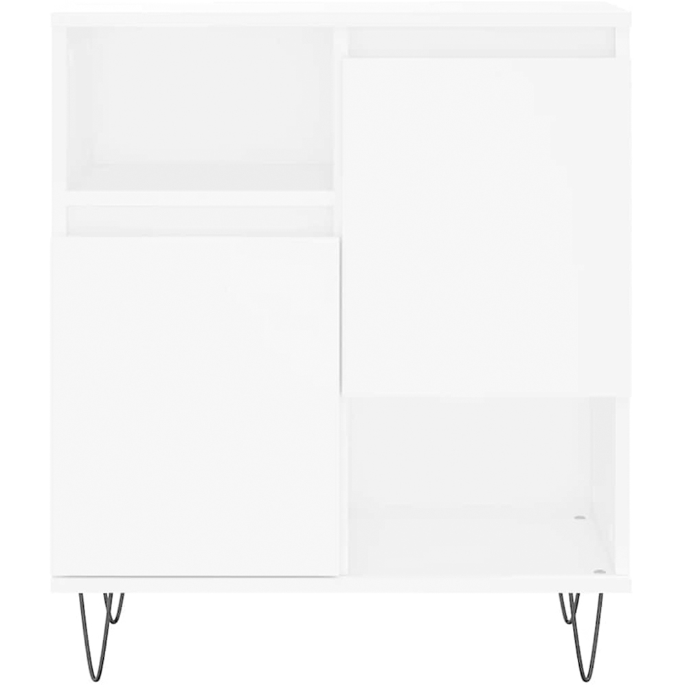 vidaXL 2 Door 2 Shelf White Sideboard with Metal Legs Image 5