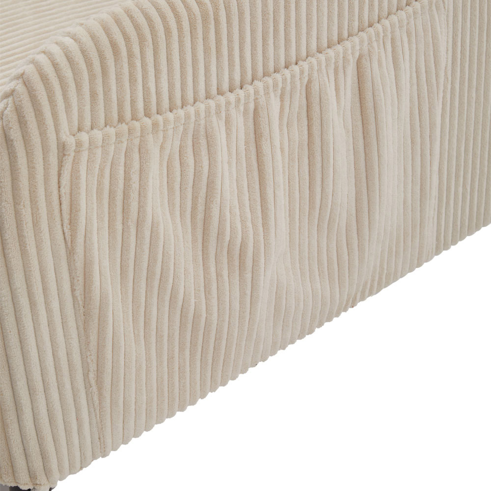 Living and Home 2 Seater Beige Ribbed Corduroy Sofa Image 6