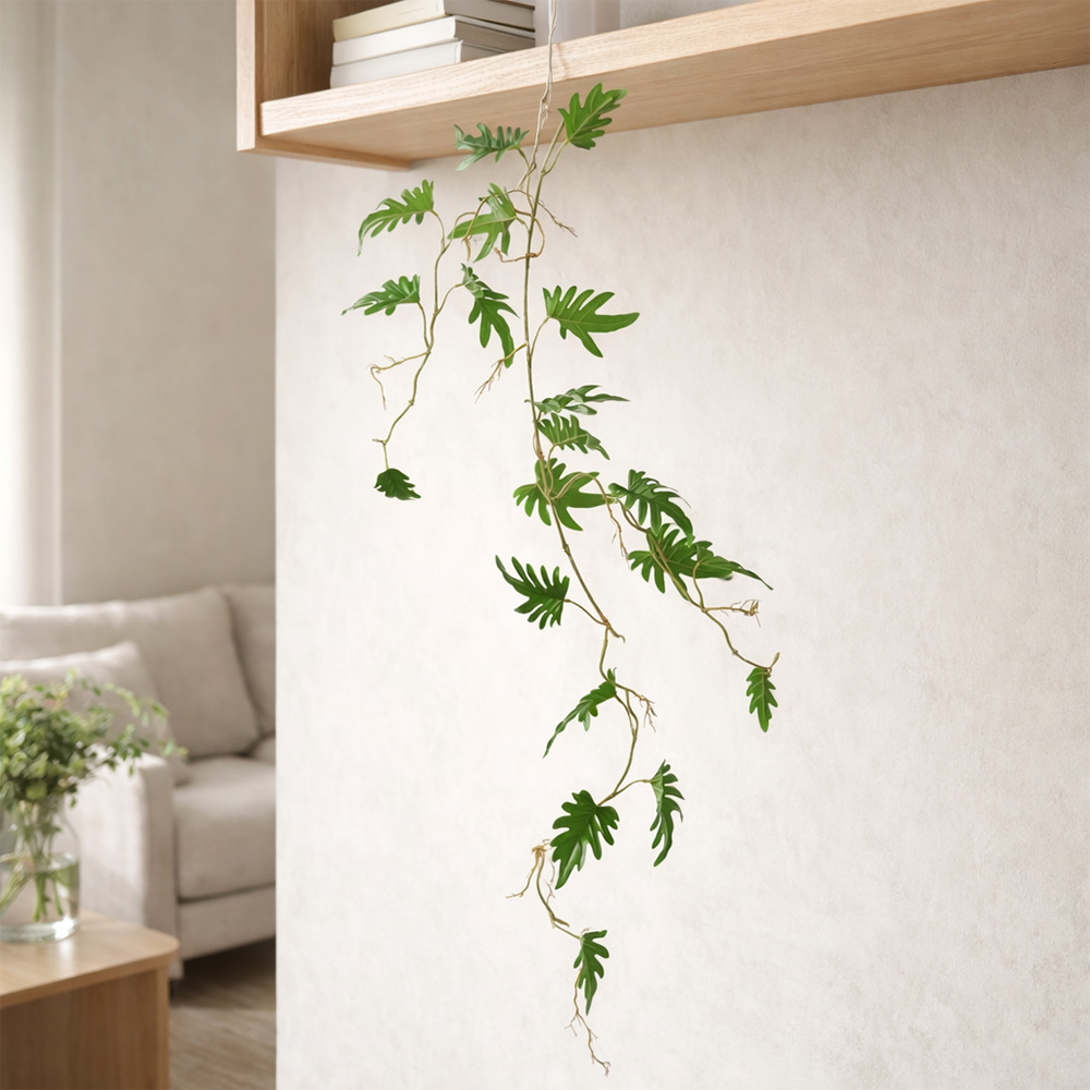 Leaf Trailing Philodendron Small Leaf Hanging Artificial Plant 3ft Image 2