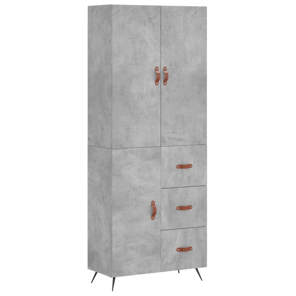 vidaXL 3 Door 3 Drawer Concrete Grey Highboard Image 2