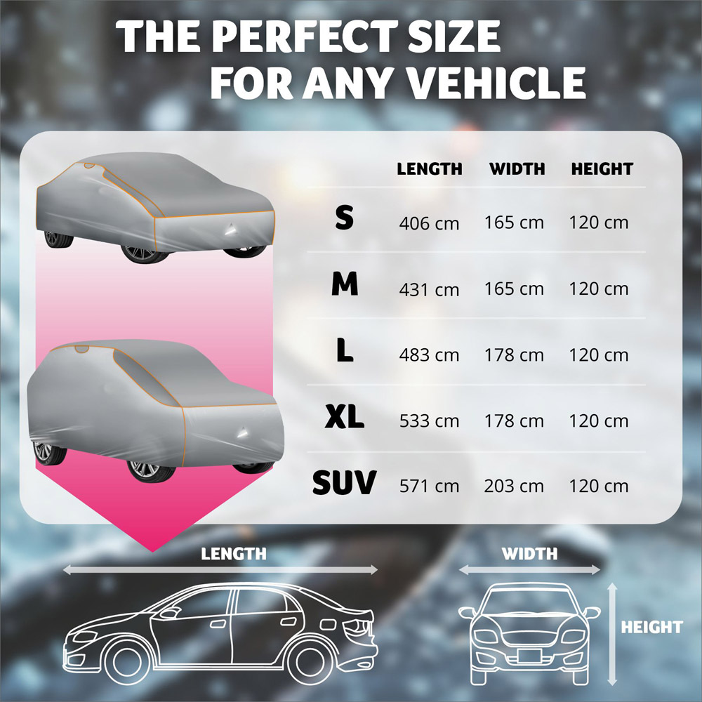 tectake Waterproof Car Cover 483 x 178 x 120cm Image 8