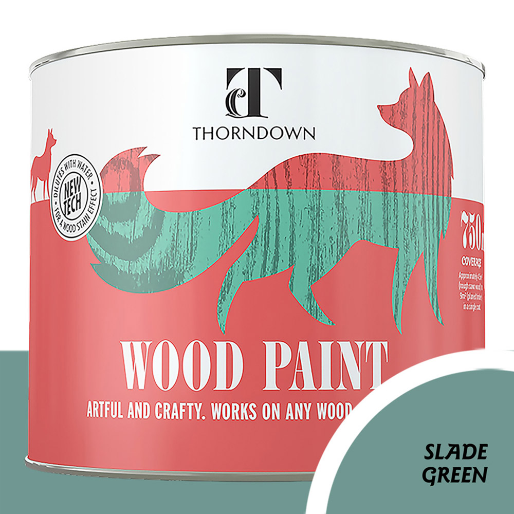 Thorndown Slade Green Satin Wood Paint 750ml Image 3