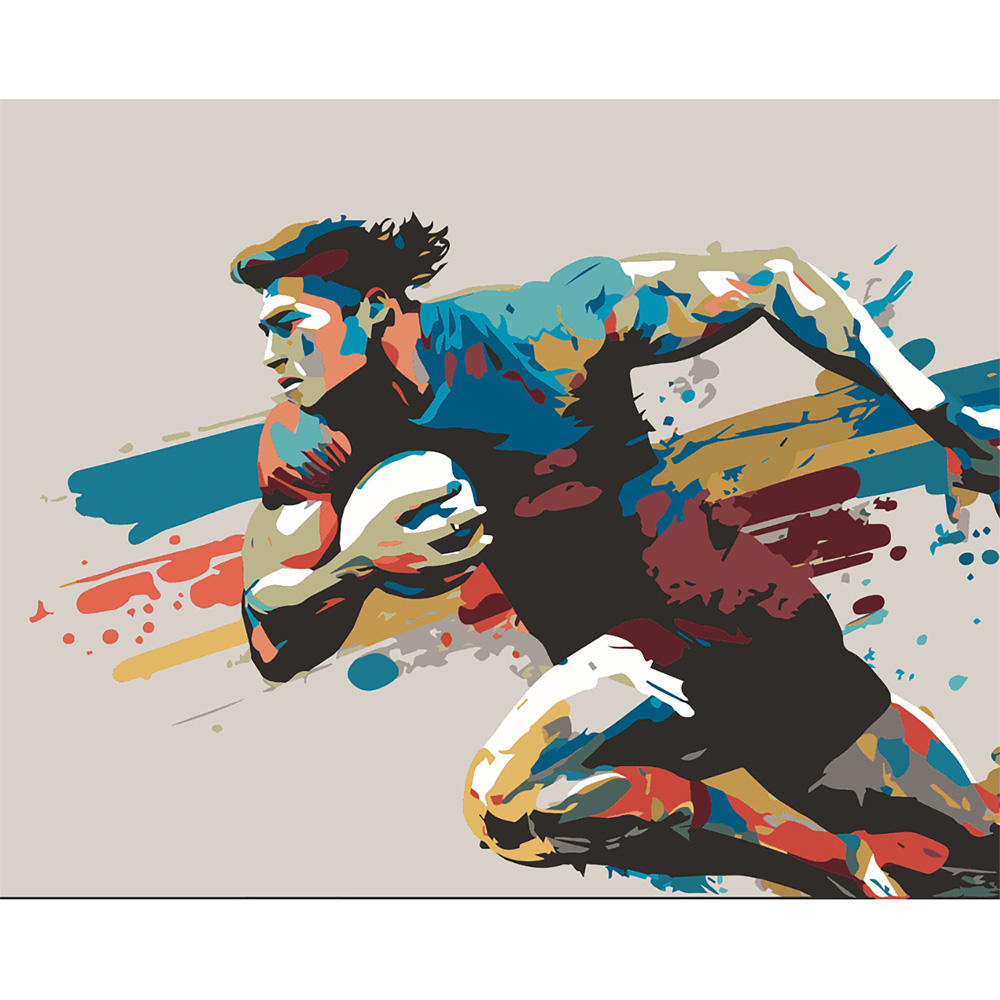 Origin Murals Rugby Player In Graphic Style Blue Wall Mural Image 2