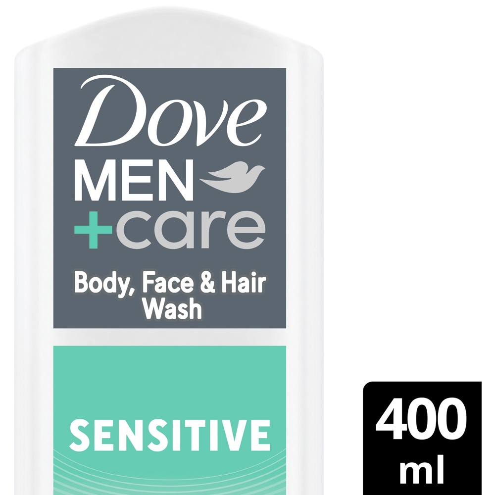 Dove Men+Care Hydrating Sensitive 3-in-1 Hair, Body and Face Wash 400ml Image 3