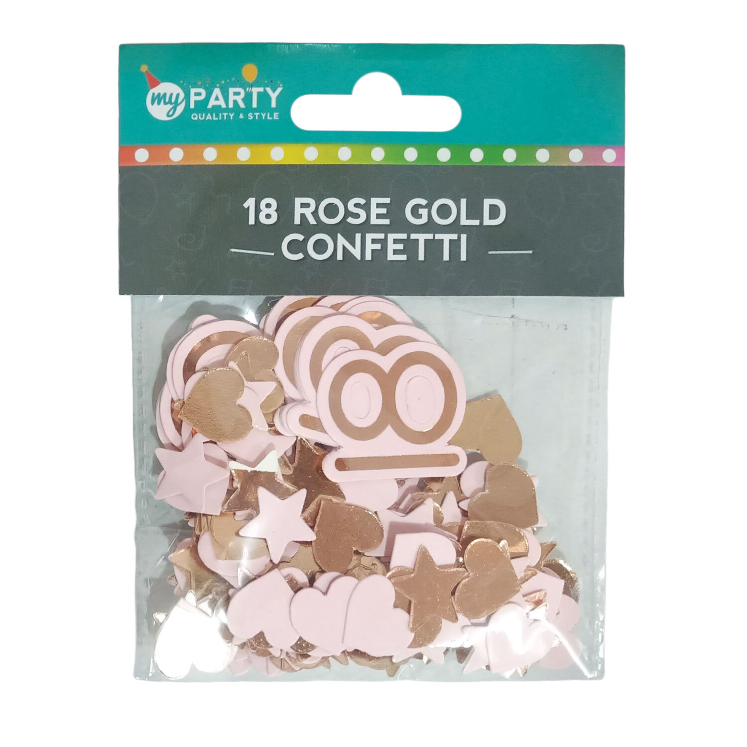 Birthday Number Rose Gold Paper Confetti - 18 Image