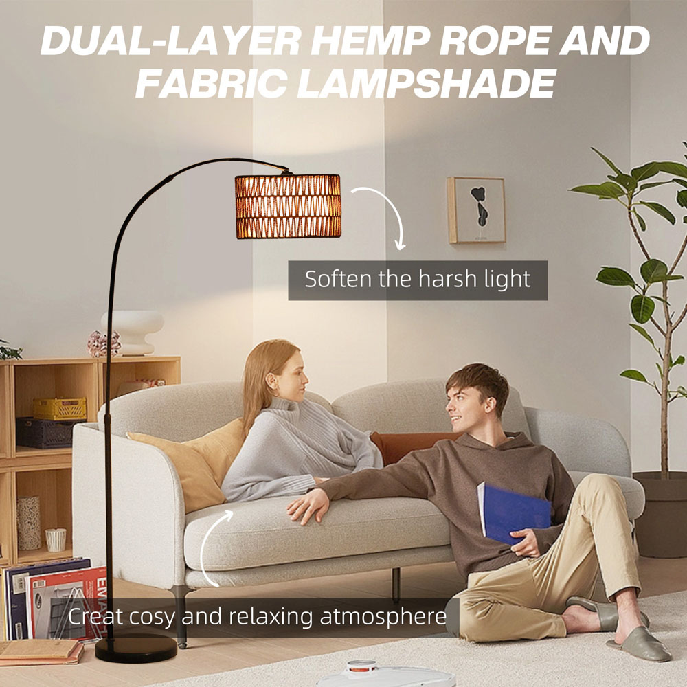 Portland Black Floor Lamp with Foot Switch Image 5
