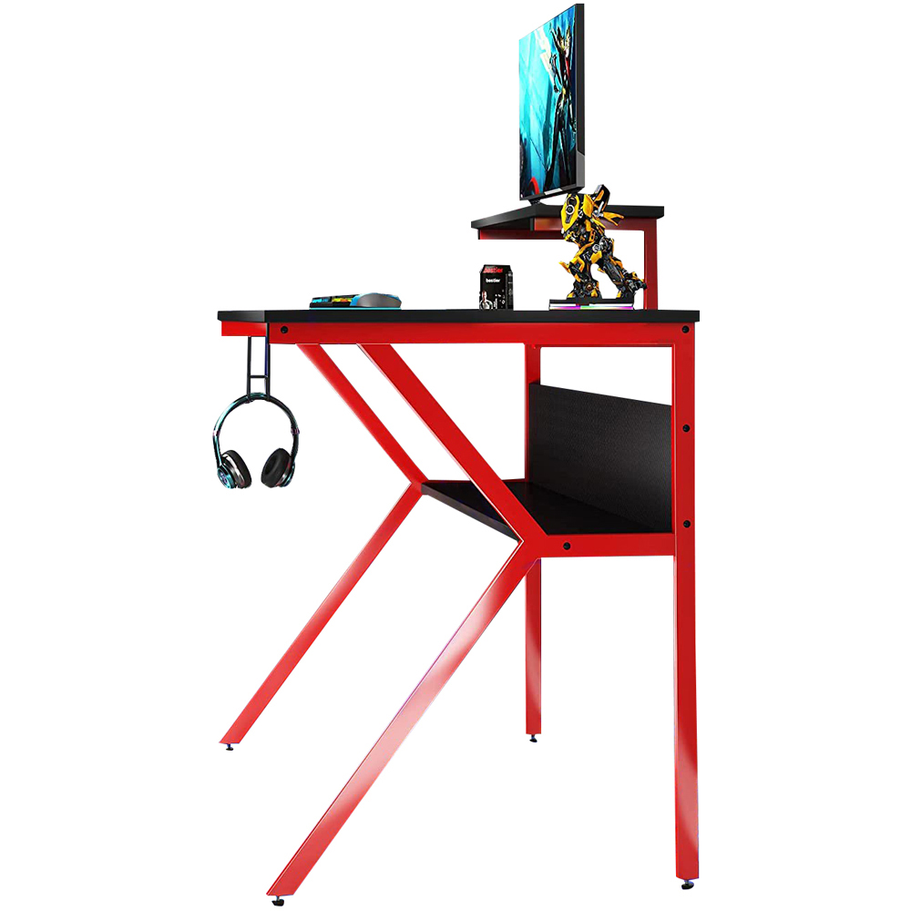 Neo Ergonomic 2 Tier Gaming Desk Red Image 3