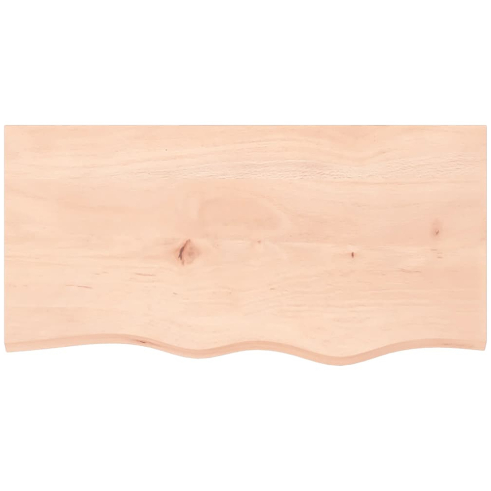 vidaXL 80cm Natural Untreated Solid Oak Wood Floating Wall Shelf Image 3