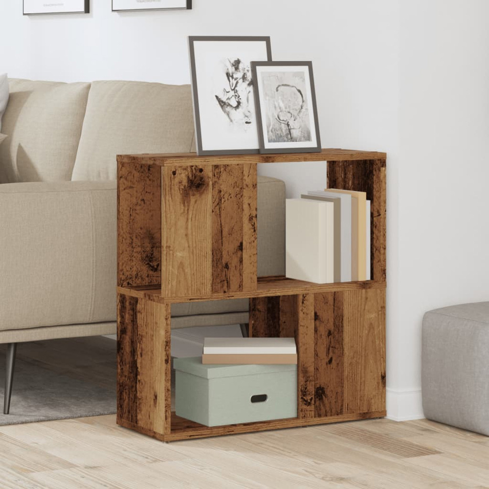 vidaXL 2 Shelf Old Wood Bookcase Image 7