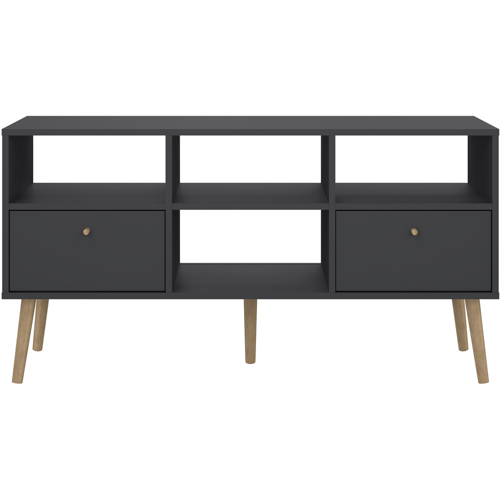 Florence Cumbria 2 Drawers Dark Grey TV Unit Image 3